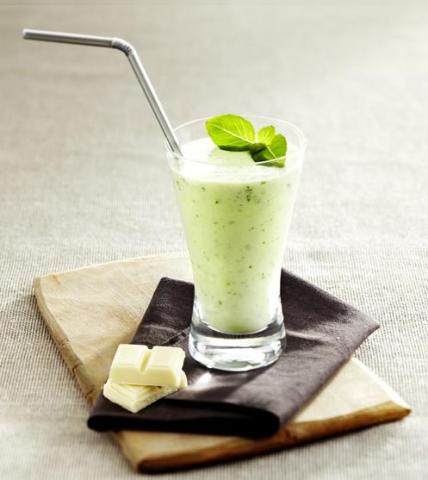 Milk shake poire chocolat blanc basilic