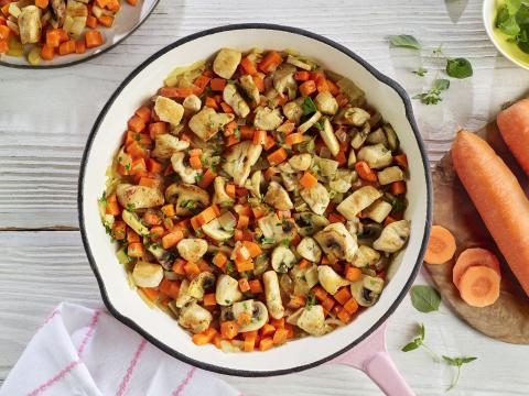 Poêlée de poulet et ses légumes fondants