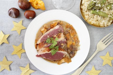 Magret de canard risotto