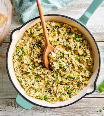 Risotto veggie gourmand aux légumes verts