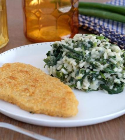 La Panée et risotto épinards chèvre frais