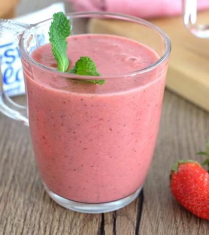 Smoothie fraise menthe