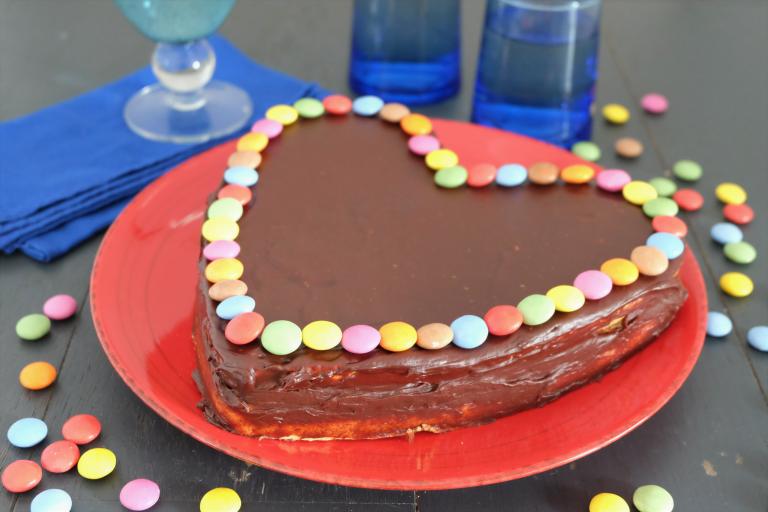 Gâteau coeur aux Smarties