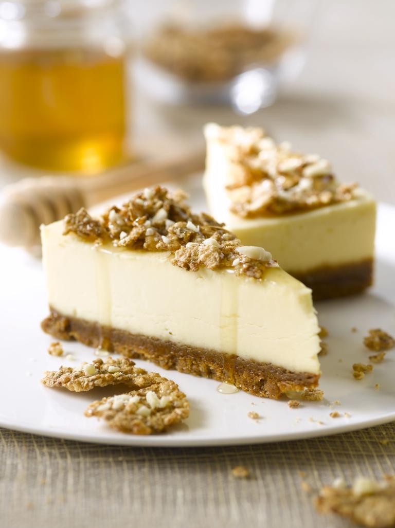 Cheese cake aux cereales fitness miel et amandes