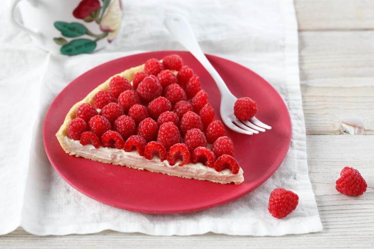 Tarte aux framboises creme tiramisu