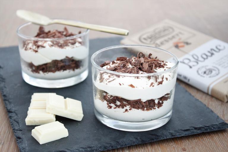 Mousse au chocolat blanc fa on stracciatella