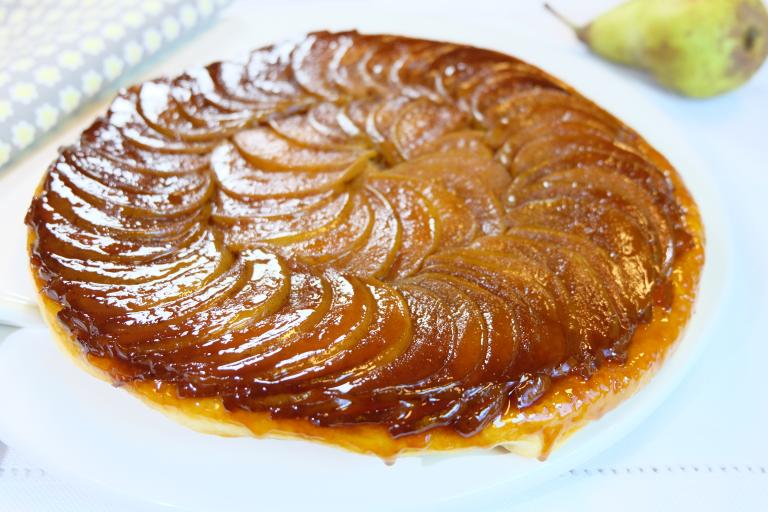 Tatin aux poires, crème à la citronnelle