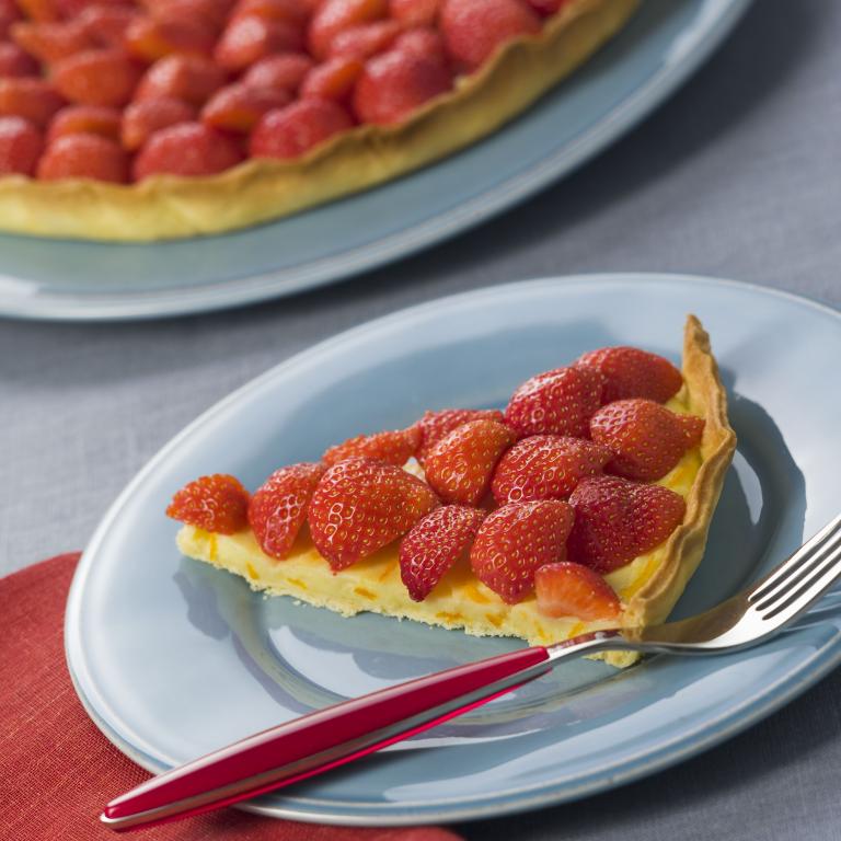 Tarte acidulee aux fraises sur creme a l'orange (printemps 2007)