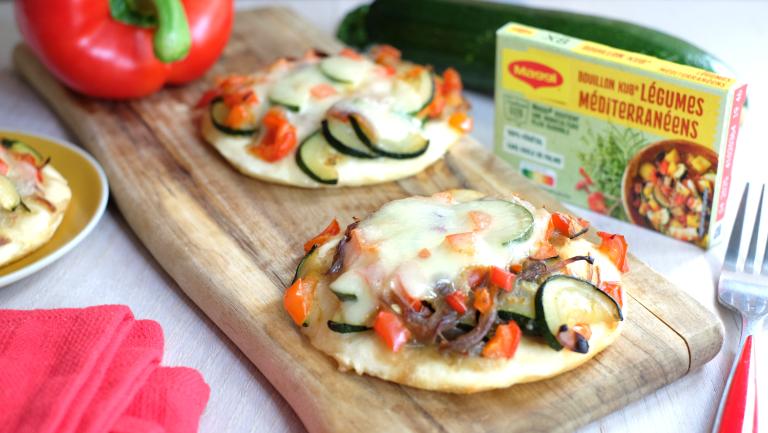 Mini pizzettas aux légumes med