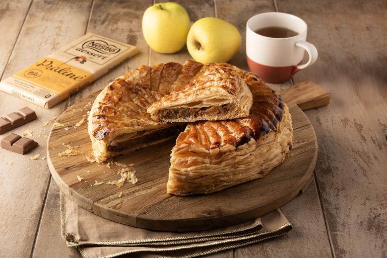 Galette pommes caramélisées et chocolat praliné