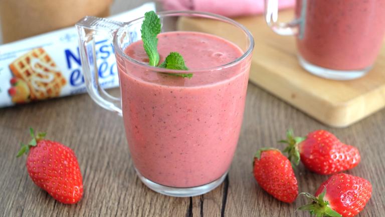 Smoothie fraise menthe