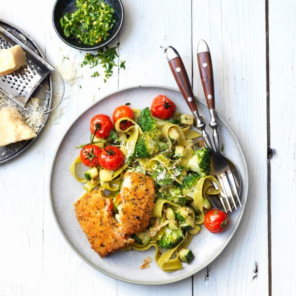 Tagliatelles vertes au carré gourmand