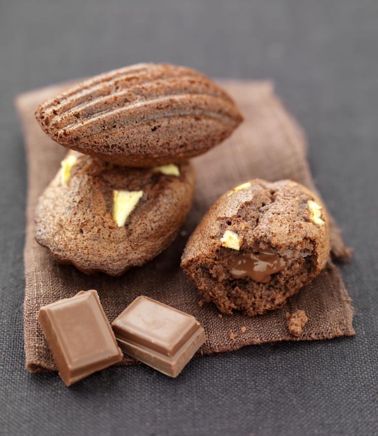 Madeleines aux pommes et pepites chocolat caramel