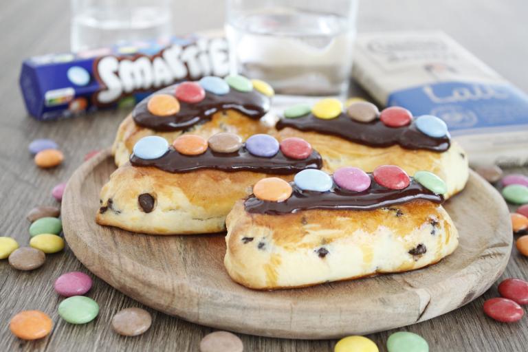 petits pains aux pépites de chocolat et smarties