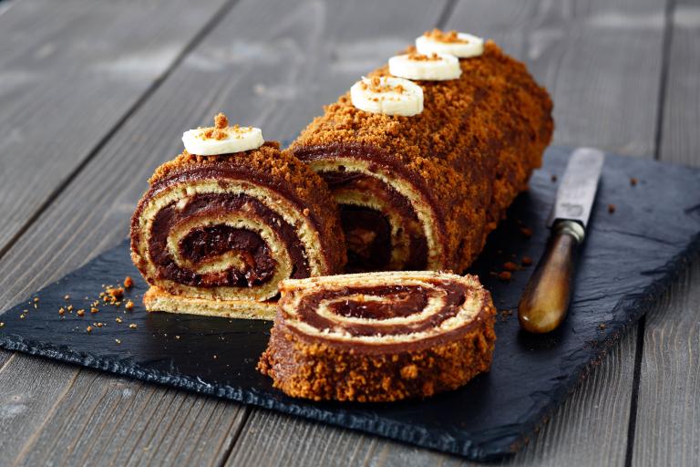 Roulé banane spéculoos et chocolat au lait