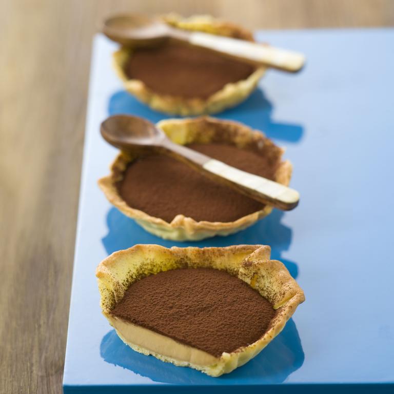 Tartelettes fondantes au caramel et cacao