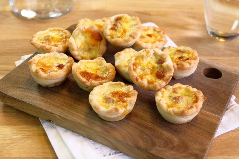 Quiche apéro, lardons et fromage blanc