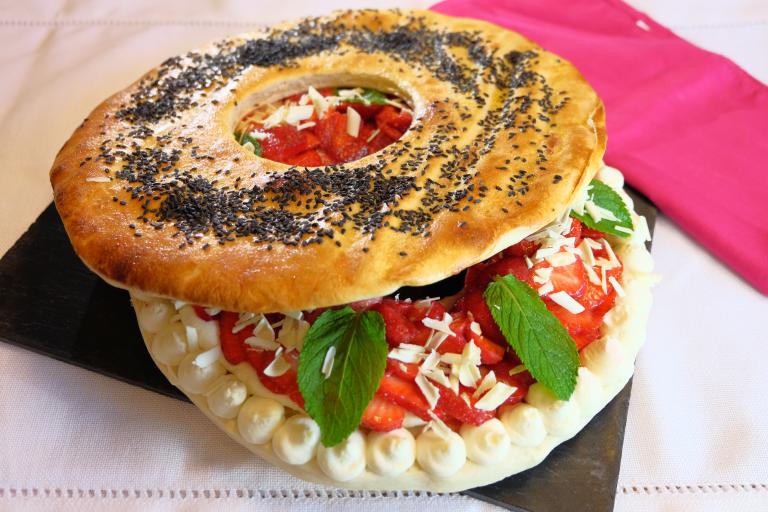 Bagels fraise, chocolat blanc