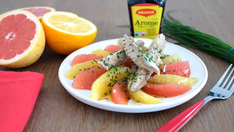 salade d'agrumes et maquereaux