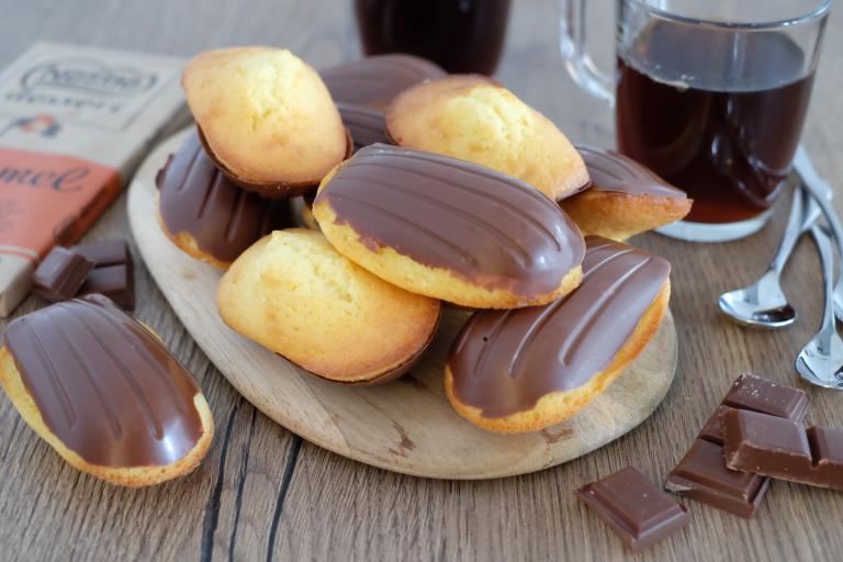 Madeleines coque chocolat caramel