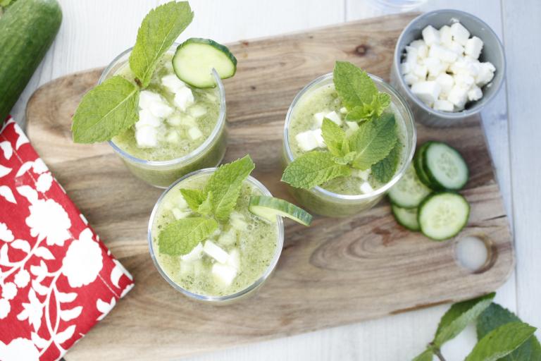 Smoothie concombre feta menthe