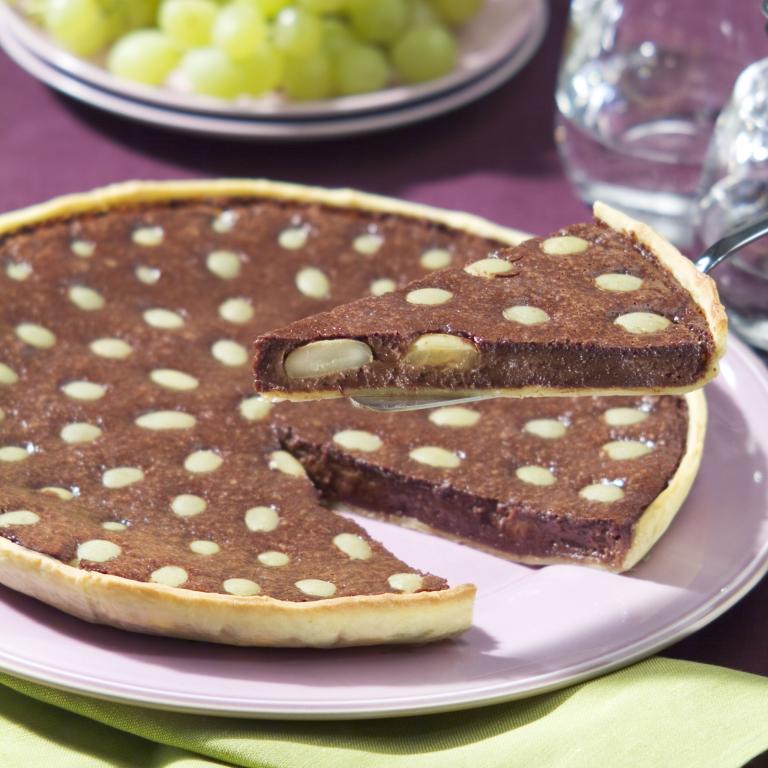 Tarte fondante aux raisins et au chocolat