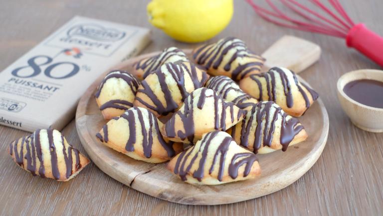 Madeleines citron et chocolat noir puissant