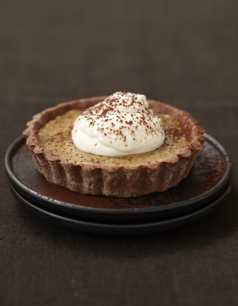 Tartelettes sablées au chocolat café façon tiramisu