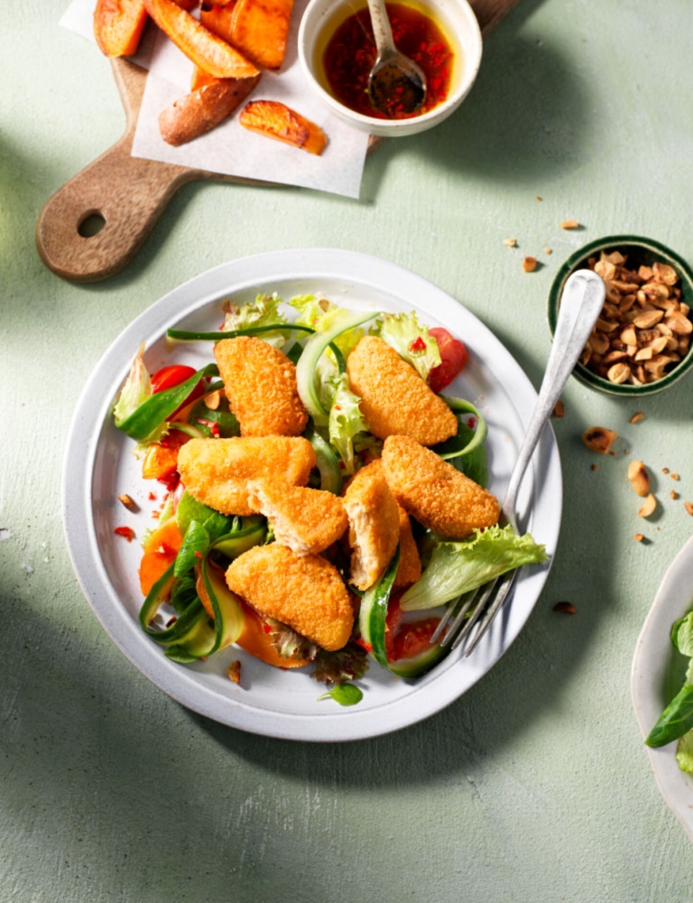 Salade de patate douce et nuggets