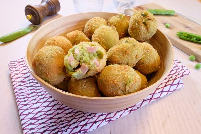 Boulettes croustillantes petit pois jambon