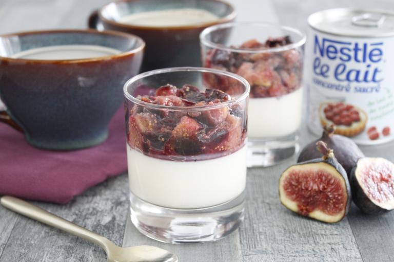 Panna cotta aux figues et lait concentré