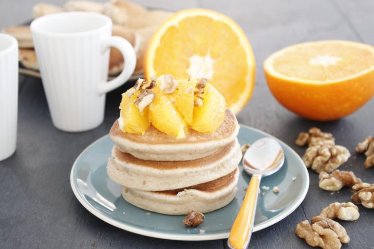 Pancakes vegan noix orange