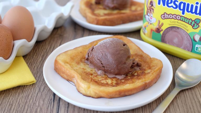 Pain perdu et glace nesquik choco nutty