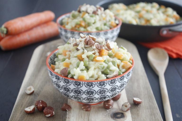 Risotto aux légumes et noisettes