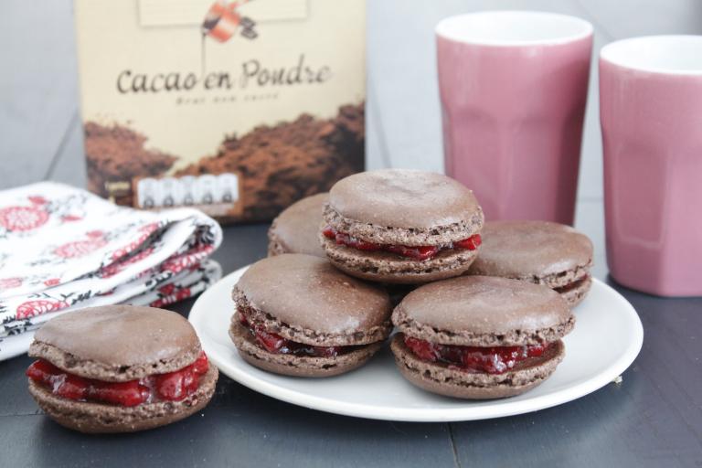 Macarons à la compotée de fraises