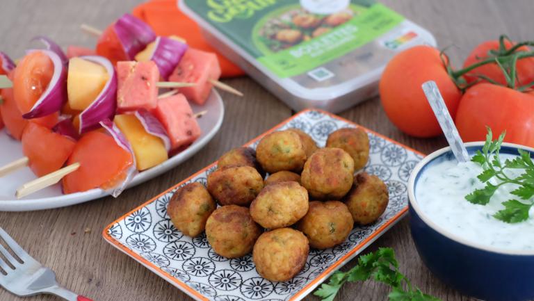 Brochettes estivales et boulettes de légumes