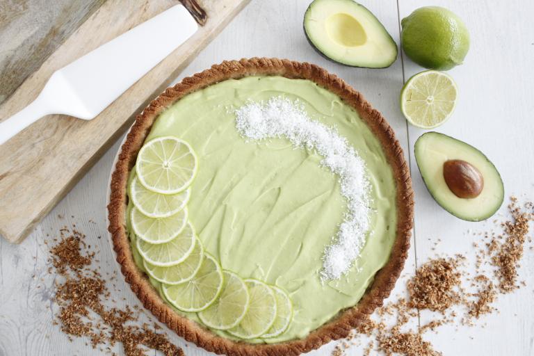 Tarte coco avocat citron vert vegan