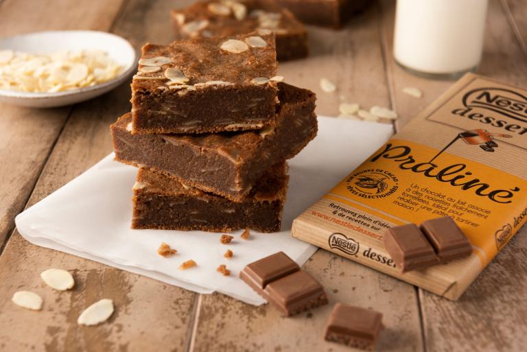 Brownie au chocolat praliné