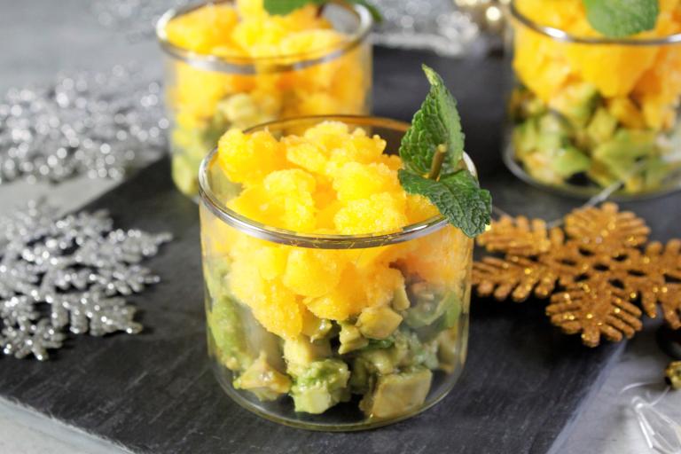 Verrine d'avocat à l'Arome et granité de clémentines