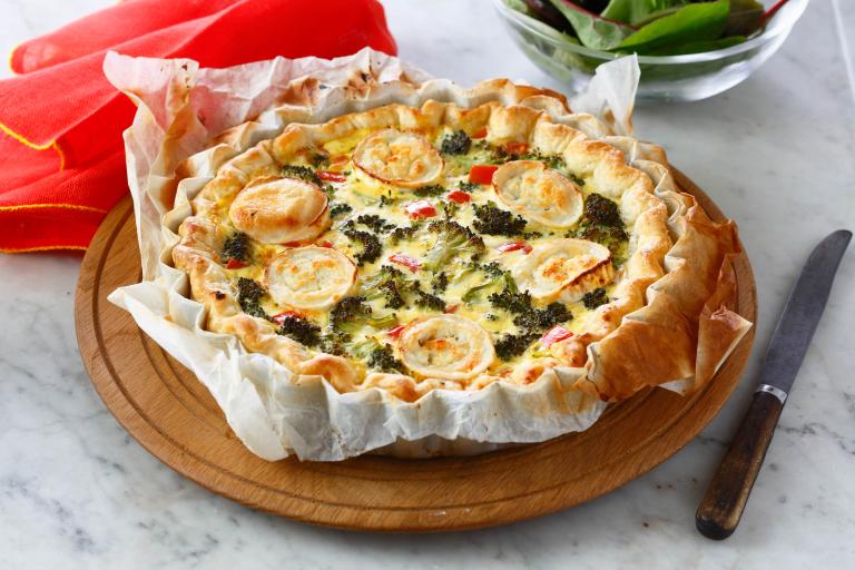 Tarte chèvre tomate brocoli