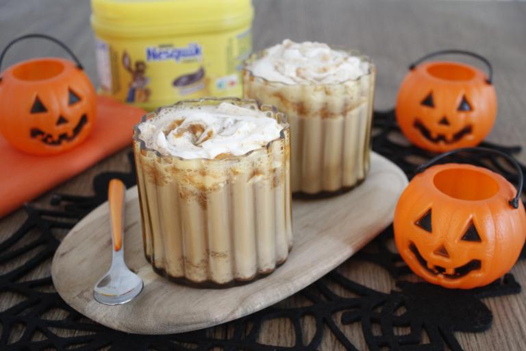 Boisson Nesquik d'halloween chantilly au potiron