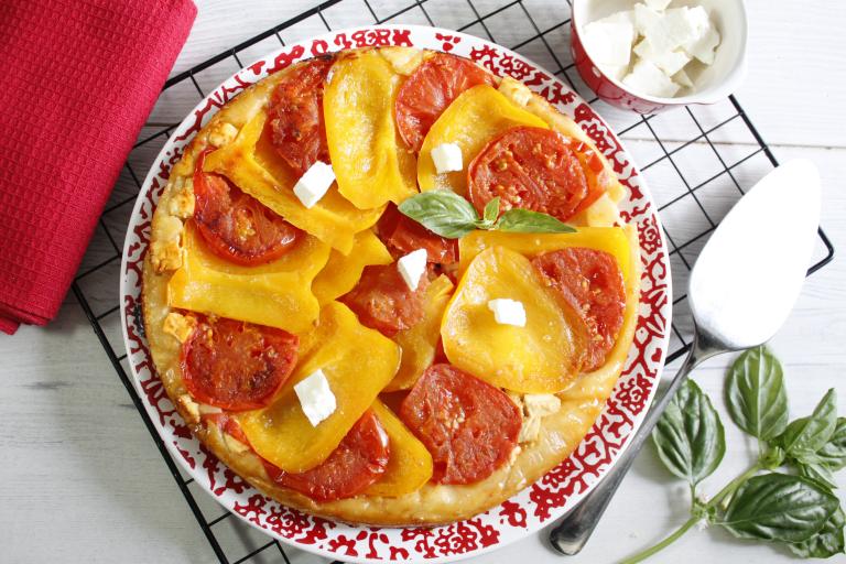 Tatin aux poivrons, tomates et feta