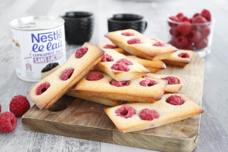 Financiers framboises sans lactose