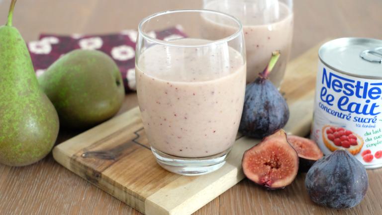 Smoothie poire figue au lait concentré